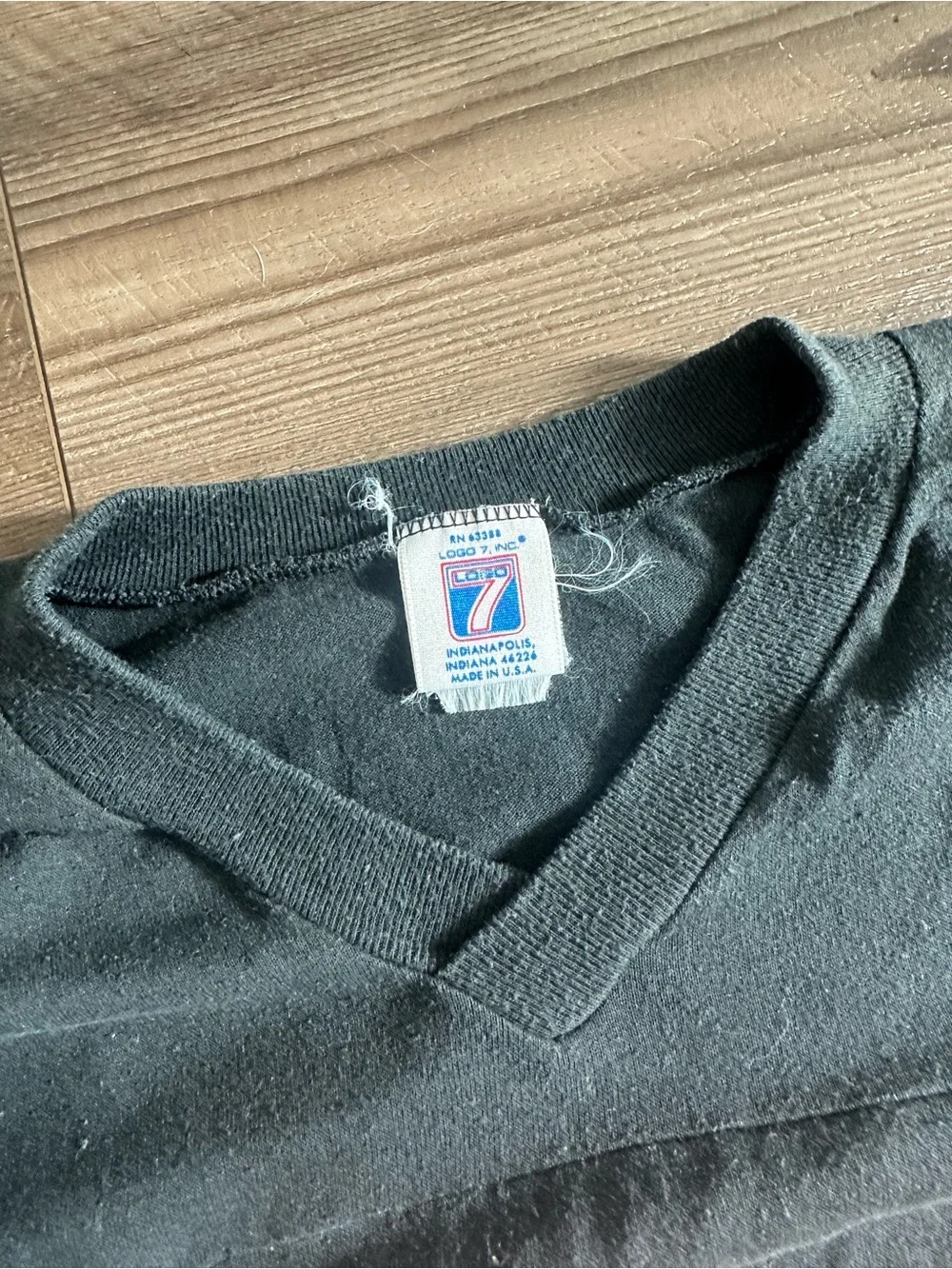 Vintage Bengals #21 Black & Orange Football Logo 7 Raglan Tee NFL Sz L